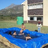 Strawbale swimming pool